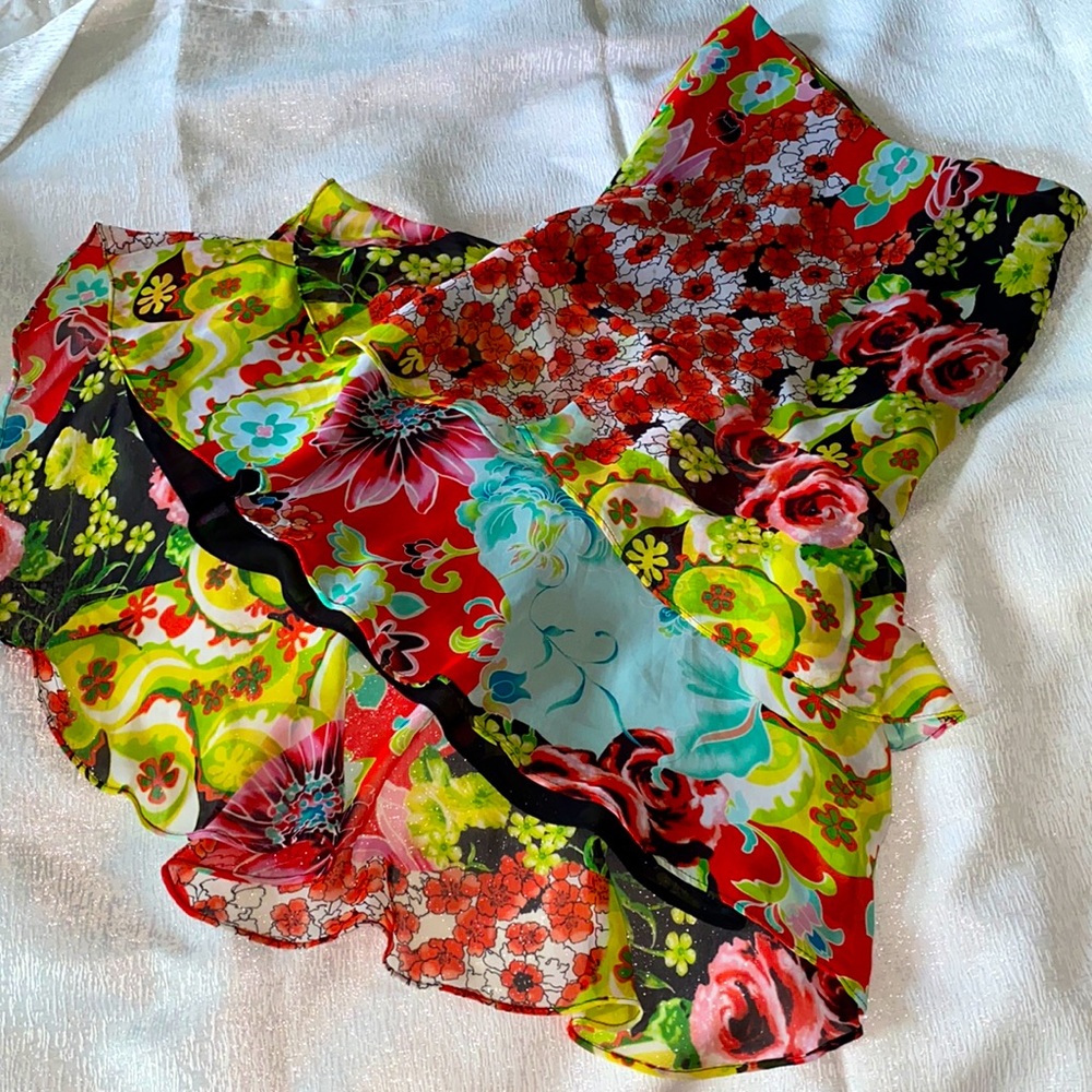 Multicolored high low skirt